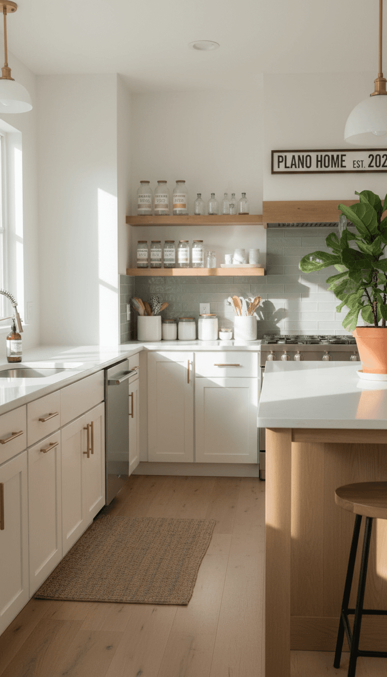 Bright, spotless kitchen cleaned with eco-friendly products