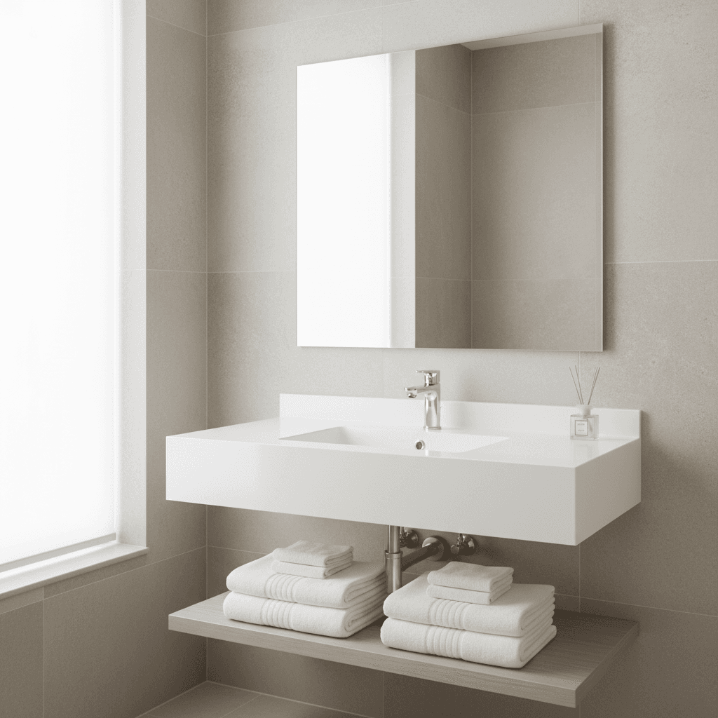 Clean modern bathroom ready for a showing or new owner