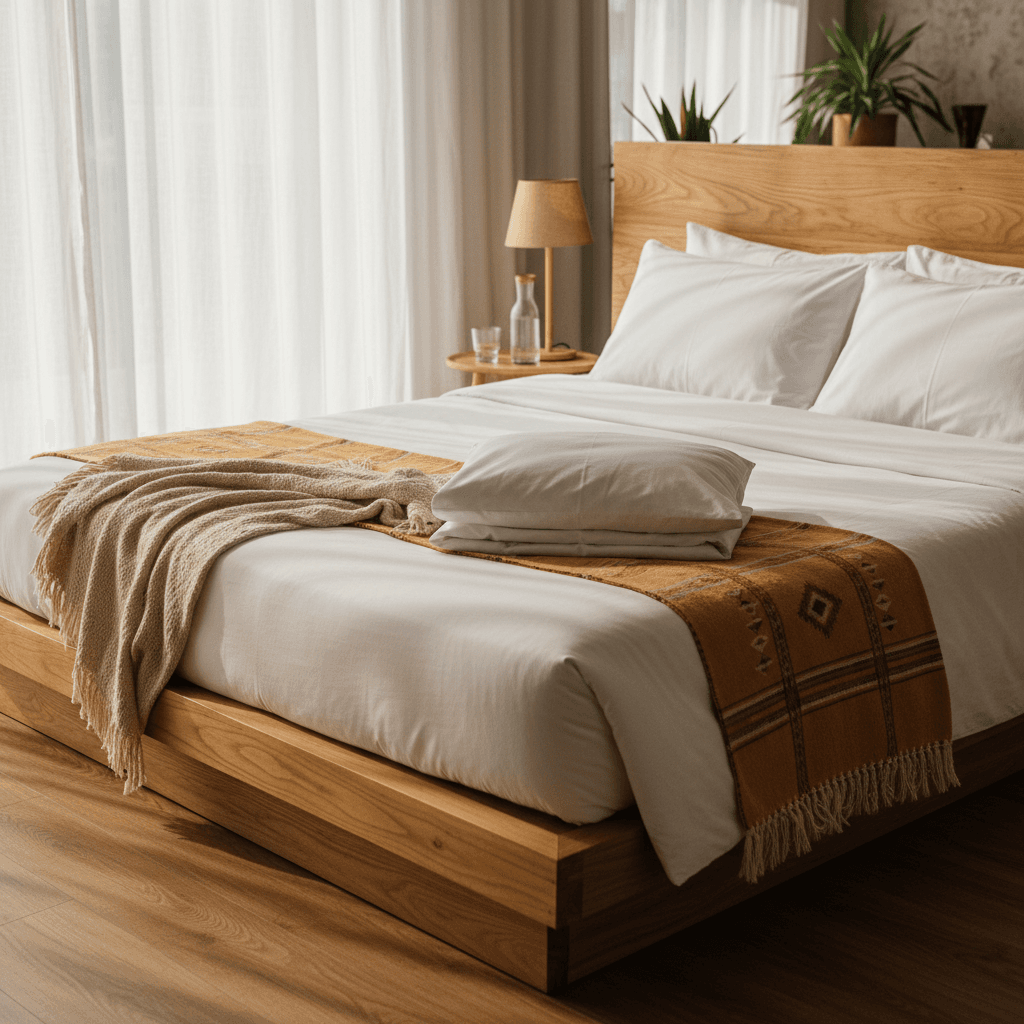 Freshly cleaned bedroom with crisp linens