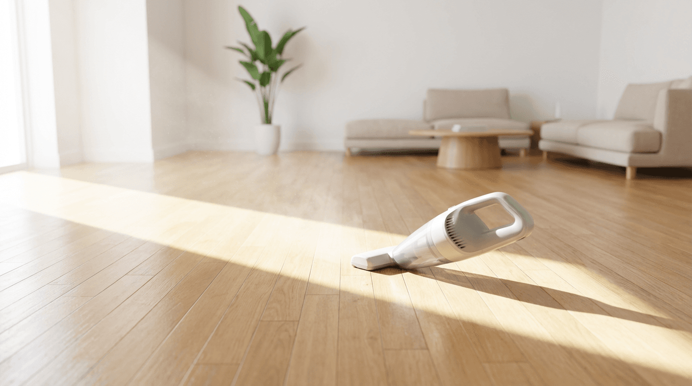 Hand vacuuming dust from a clean window track