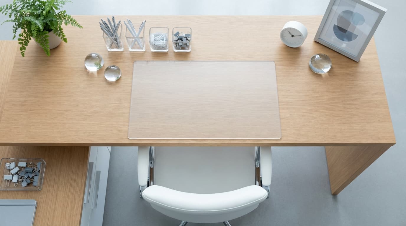 Tidy office space after professional cleaning